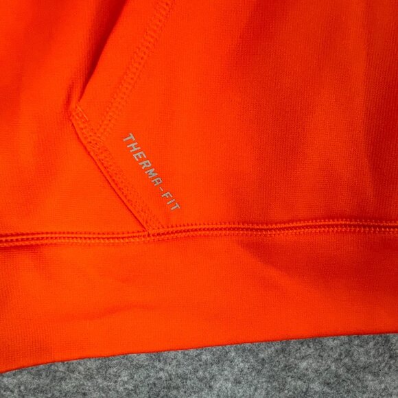 Nike Mens XL Therma-Fit Orange Pullover Hoodie Pockets Draw String Fleece Lined - Picture 3 of 11